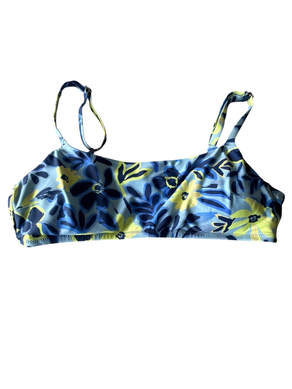 aerie Blue & Yellow Floral Bralette Bikini Top - Picture 1 of 8